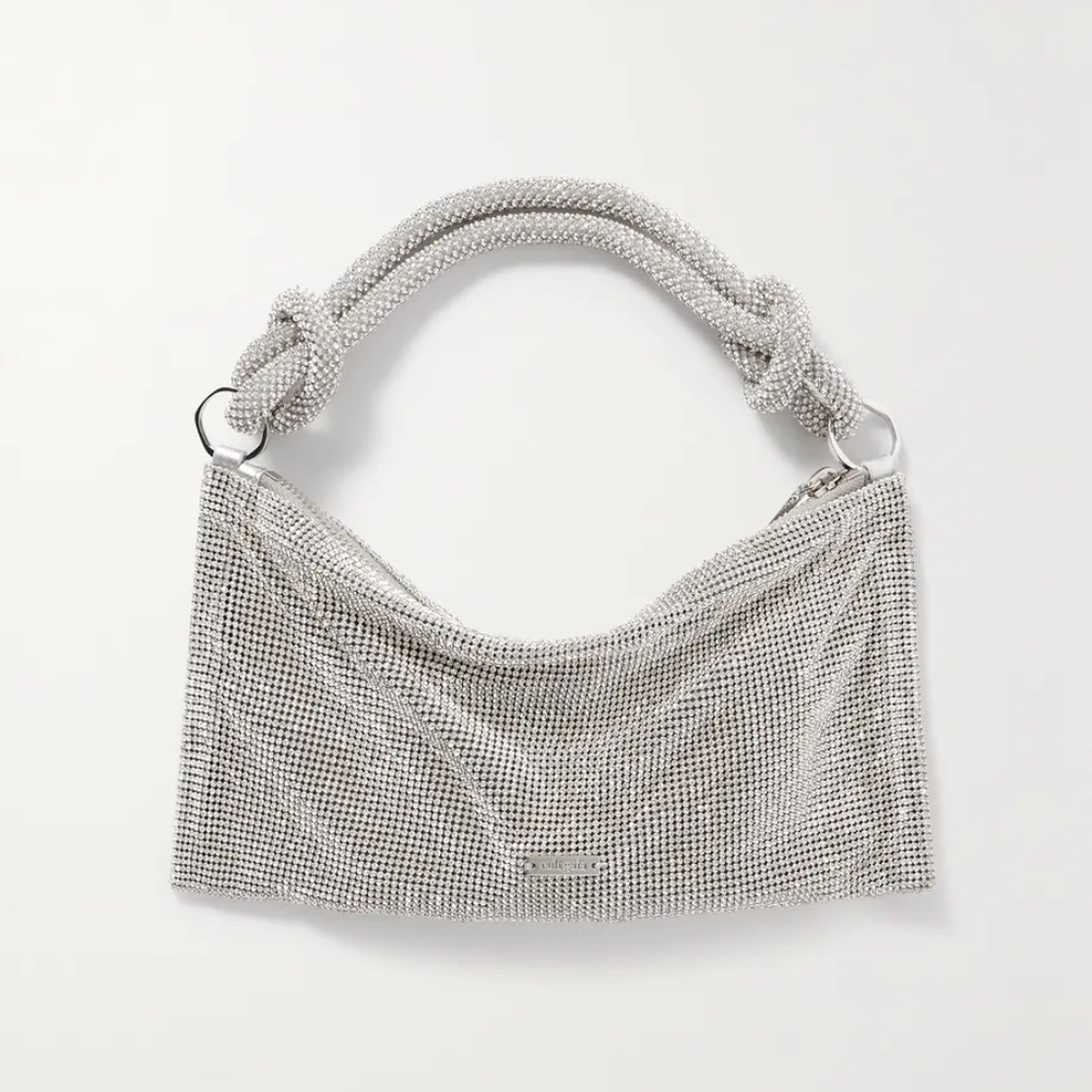 CULT GAIA Hera Nano Knotted Clear Rhinestone Mini Shoulder Bag